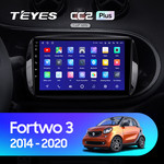 Штатная магнитола для Smart Fortwo 2014-2020 Teyes CC2 Plus 9.0" (6 Gb)