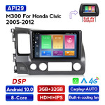 Navifly M300 3+32G Android10 Car Video For Honda Civic 2005-2012 Car DVD Player Navigation IPS DSP Carplay Auto HD-MI