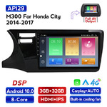 Navifly M300 3+32G Android10 Car Video For Honda City 2014-2017 Car DVD Player Navigation IPS DSP Carplay Auto HD-MI