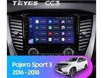 Штатная магнитола для Mitsubishi Pajero Sport 2016-2018 Teyes CC3 9.0" (4 Gb)