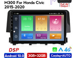 Navifly M300 3+32G Android10 Car Video For Honda Civic 2015-2020 Car DVD Player Navigation IPS DSP Carplay Auto HD-MI