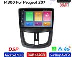 Navifly M300 3+32G Android10 Car Video For Peugeot 207 Car DVD Player Navigation IPS DSP Carplay Auto HD-MI